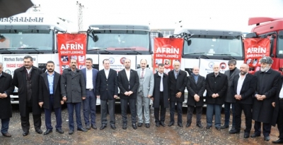 Afrin'e 5 Tır insani yardım
