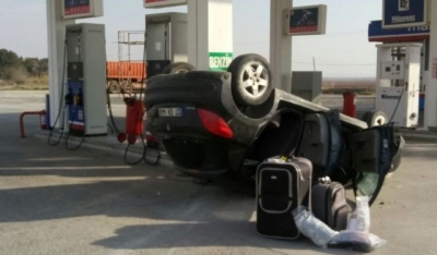 Çamlıdere'de otomobil takla attı: 2 yaralı