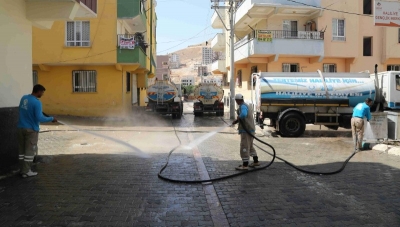 Haliliye'de sokaklar yıkanıyor