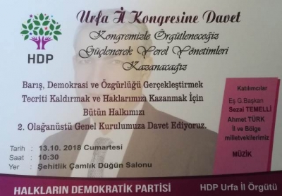 HDP Şanlıurfa İl kongre tarihi belli oldu