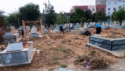 Viranşehir’de mezarlıklarda genel temizlik çalışması